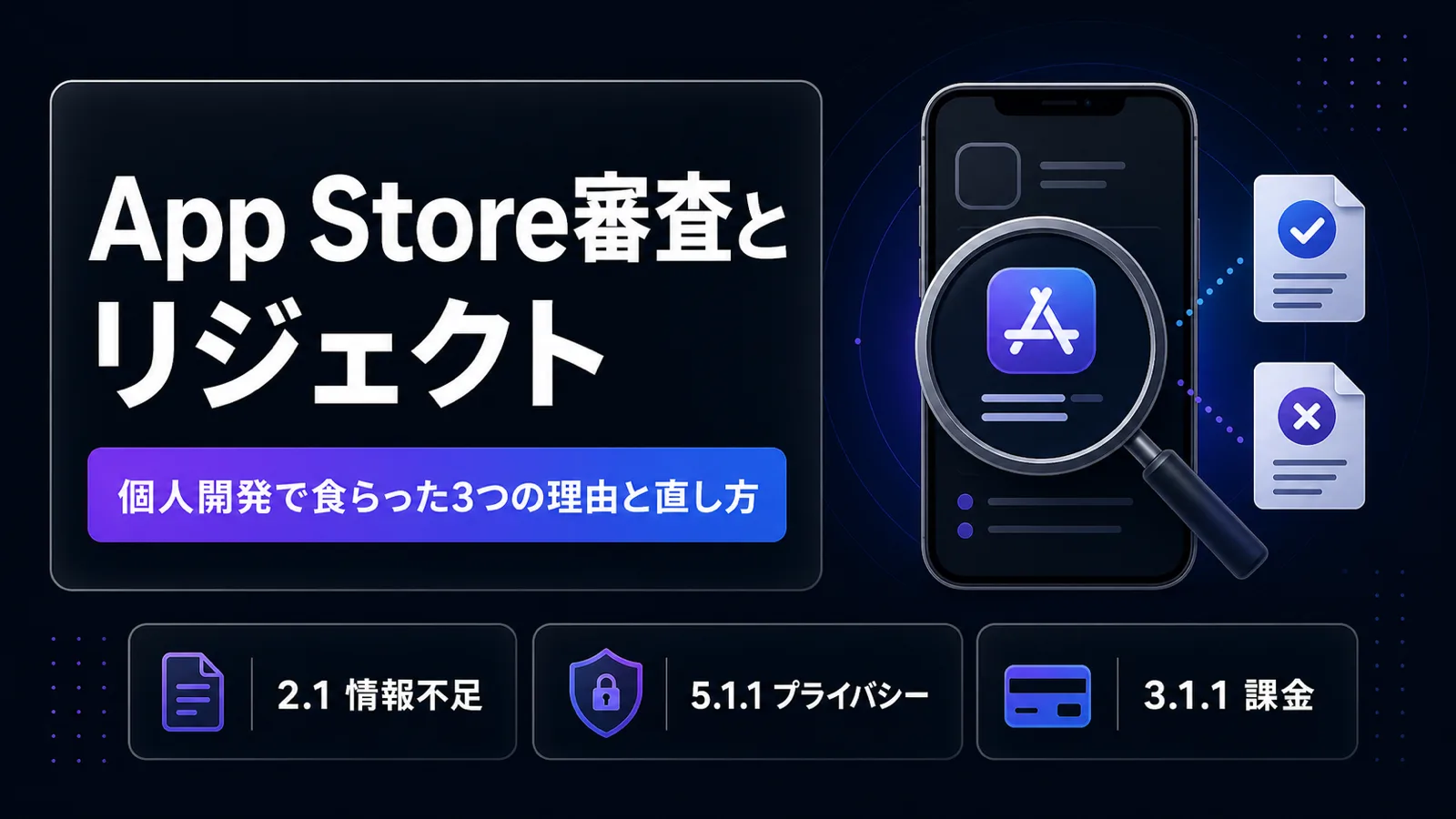 App Store の審査時間とリジェクト理由 — 個人開発で実際に食らった3つと、その直し方